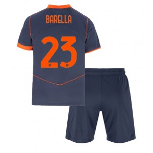 Fotbalové Dres Inter Milan Nicolo Barella #23 Dětské Třetí Oblečení 2025-26 Krátký Rukáv (+ trenýrky)